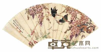 吴青霞 花鸟 50.5×18.5cm